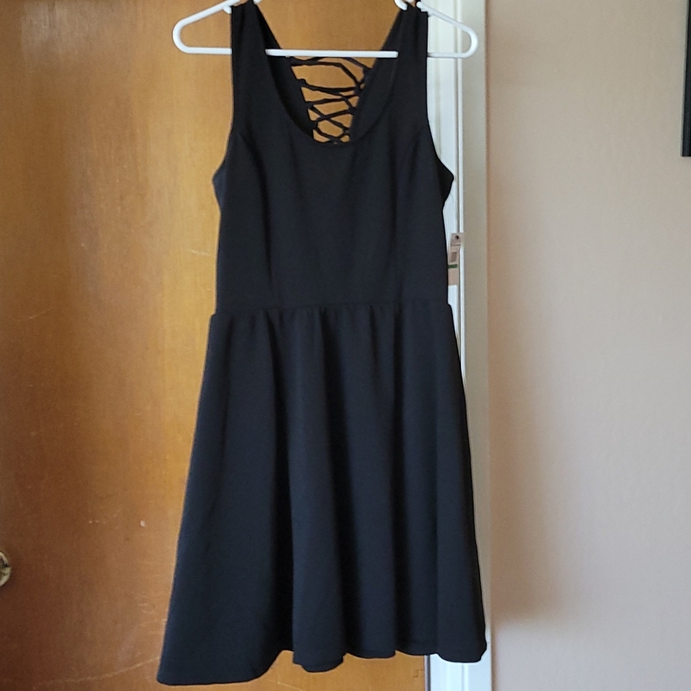 Jessica Simpson Lace Up Fit and Flare Dress